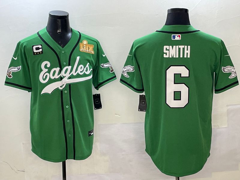 Men Philadelphia Eagles #6 Smith Green three generations Jointly Name 2025 Nike Limited NFL Jersey style 14